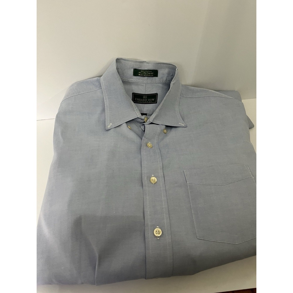 Embassy Row Menswear Light Blue Dress Shirt - 17 1/2 - 34/35 - A 214